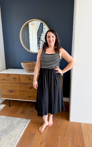 Lizzy Stripe Midi Dress