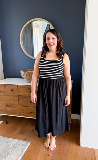 Lizzy Stripe Midi Dress