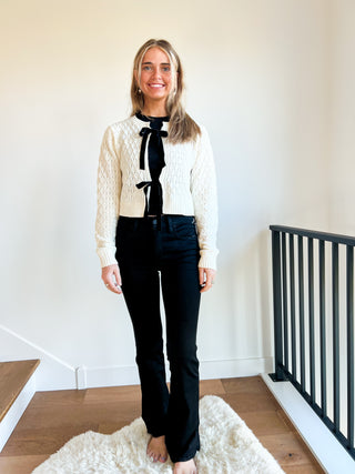 Marshmallow Cardigan with Bow Detail