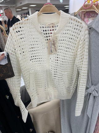 Open Knit Zip-Up
