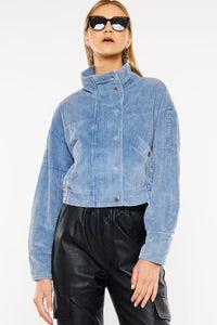 Cropped Corduroy Bomber Jacket